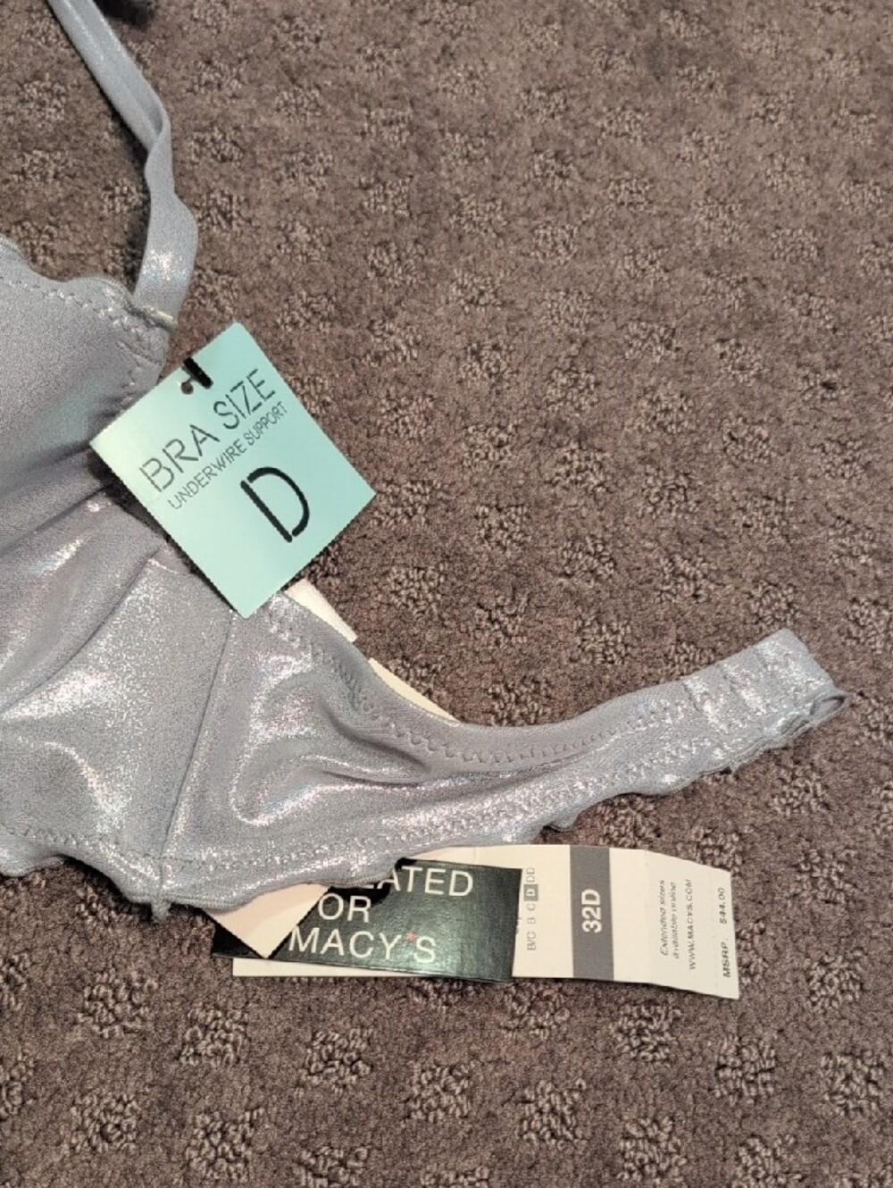 Shimmery Silver Bikini Set with Pink Lining - Picture 7 of 9
